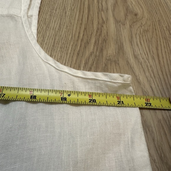 J Jill Love Linen Shirt Womens L White Sleeveless Tunic Top Lagenloook Casual - Picture 4 of 7
